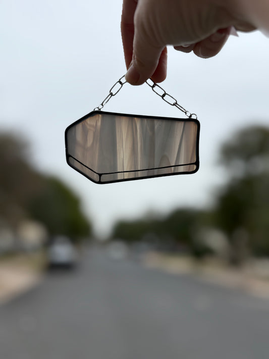 Grey and clear wispy coffin